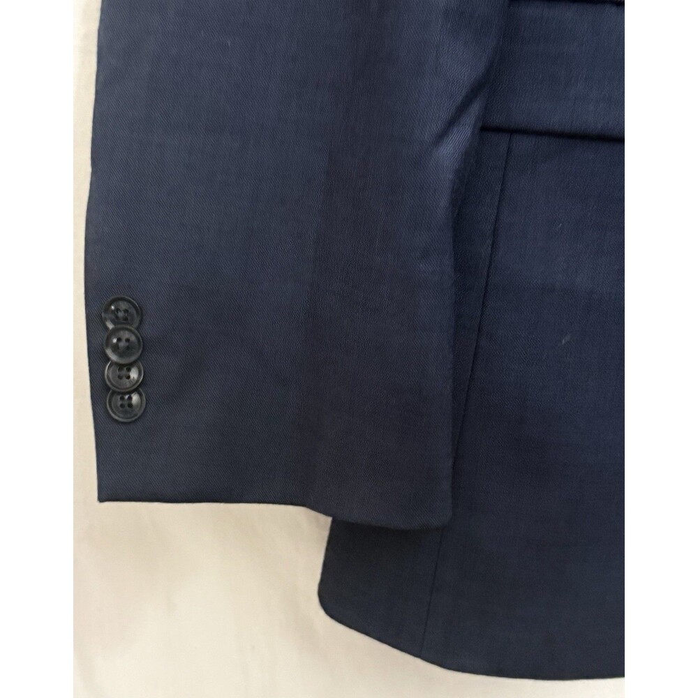 Tommy Hilfiger Navy Wool Blend Blazer 44R Stretch Suit Jacket Men EUC Preppy - Picture 16 of 16